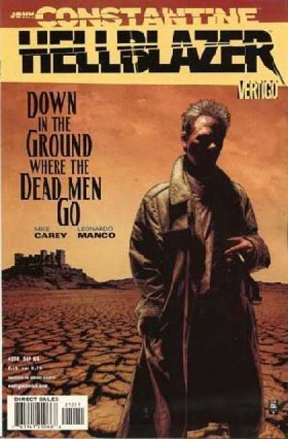 Hellblazer 210 - Down In The Ground Where The Dead Men Go - Castle - Stone - Desert - Scorched Earth - Tim Bradstreet