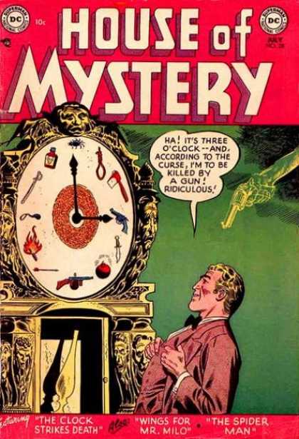 House of Mystery 28 - Clock Strikes Death - Wings For Mr Milo - The Spider Man - Gun - Grandfathers Clock