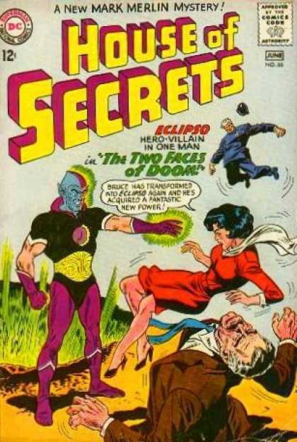 House of Secrets 66 - Dc Comics - Eclipso - The Two Faces Of Doom - Red Dress - Maek Merlin - Sheldon Moldoff
