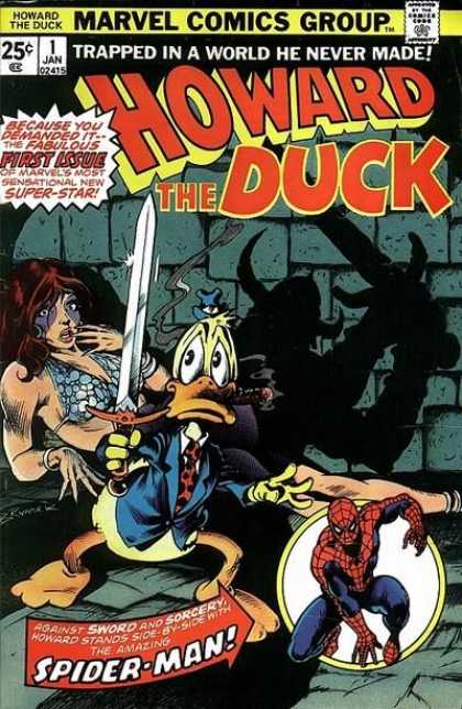 Howard the Duck 1 - Spiderman - First Issue - Trapped In A World He Never Made - Super-star - Swoed And Sorcery