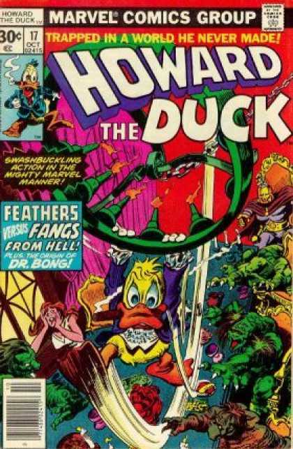 Howard the Duck 17 - Feathers Versus Fangs From Hell - Dr Bong - Chandelier - Throne - Purple Curtain - Gene Colan