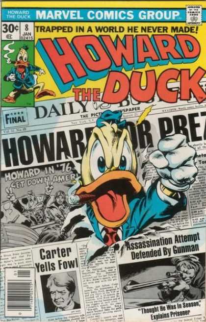 Howard the Duck 8 - Duck - News - Newspaper - Assassination - Gunman - Gene Colan