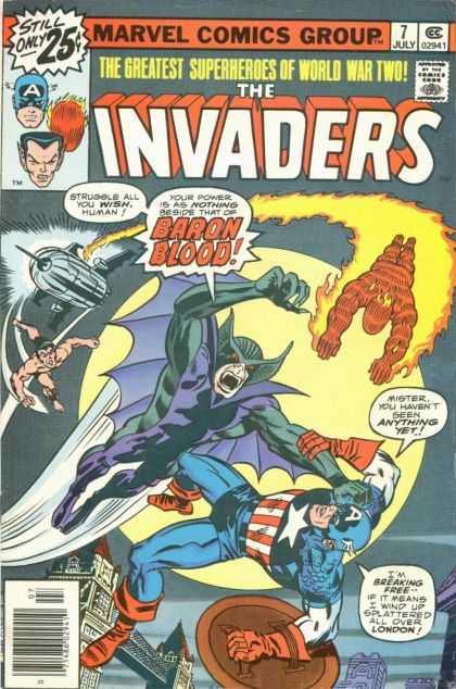 Invaders 7 - The Greatest Superheroes Of World War Two - Baron Blood - Strugle All You Wish Human - Have Not Seen Anything Yet - Spiderman - Jack Kirby