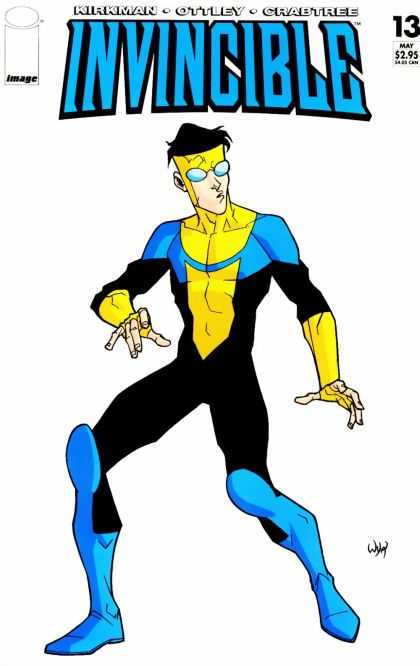 Invincible 13 - Superhero - Costume - Glasses - Blue Boots - Yellow Gloves