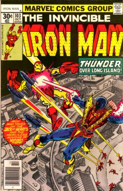 Iron Man 103 - Fighting - Flying - Missles - Fire - Attack - George Perez