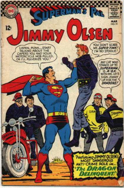Jimmy Olsen 91 - Supermans Pal - Motorcycle - The Dragon Delinquent - Gang - Bikers