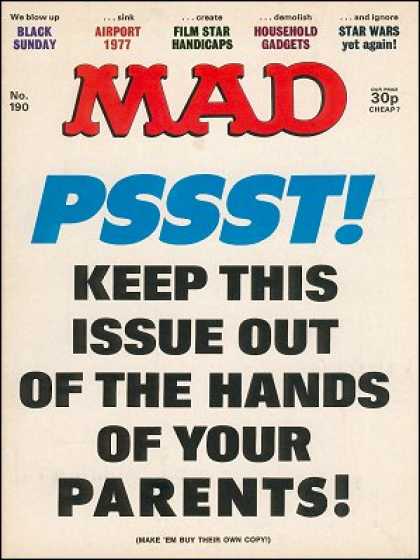Mad 190 - Pssst - Black Sunday - Airport 1977 - Household Gadgets - Star Wars
