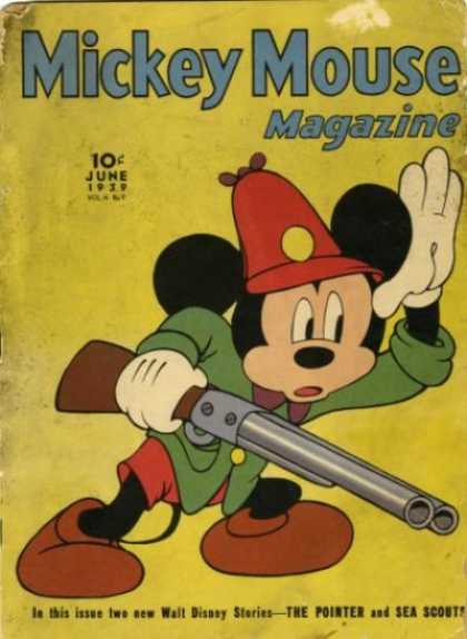 Mickey Mouse Magazine 45 - June 1939 - Gun - Cap - Walt Disney Stories - The Pointer And Sea Scout