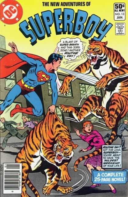 New Adventures of Superboy 13 - 50 C All New No13 Jan - Super-breath - Routine Day - Wildest Weekend - A Complete 25 Page Novel