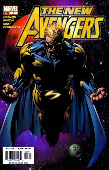 New Avengers 3 - Space - Planet - Blonde Hair - Blue Cape - Flying - David Finch