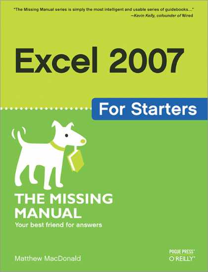 O'Reilly Books - Excel 2007 for Starters: The Missing Manual
