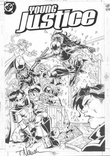 Original Cover Art - Young Justice - Young Justice - Woman - Man - Superhero - Alien