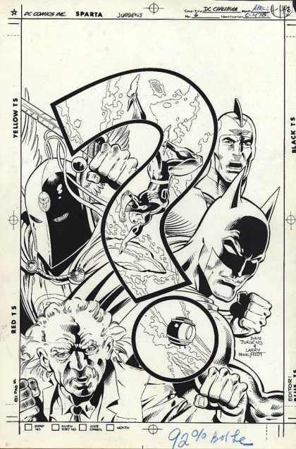 Original Cover Art - D.C. Challenge - Bat - People - Man - Gun - White