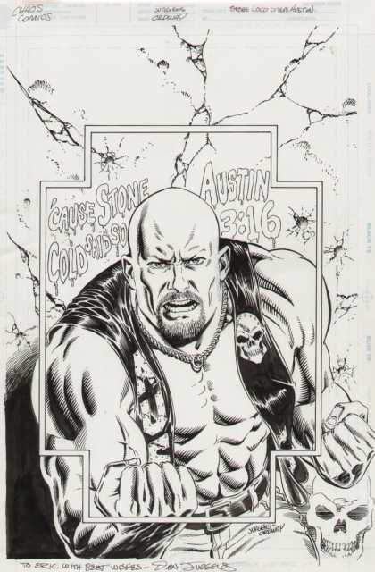 Original Cover Art - Stone Cold Steve Austin Cover - Austin 316 - Bald Head - Wrestler - Stone Cold - Skull
