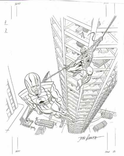Original Cover Art - Amazing Spiderman Texas Instruments Cover Art (1982) - Spiderman - Villian - Flight - Web-slinger - Bad Guy