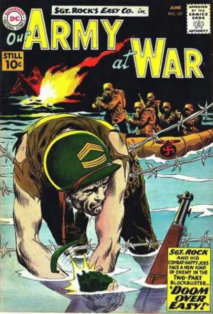 Our Army at War 107 - Barbed Wire - Brave Man - Countrys Proud - Hitlers Army - Tow Part Blockbaster - Joe Kubert