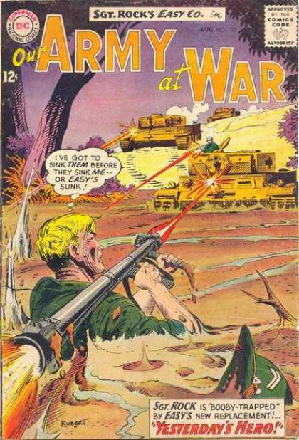Our Army at War 133 - Sgt Rock - Yesterdays Hero - Booby Trapped - Army Tanks - Replacement - Joe Kubert