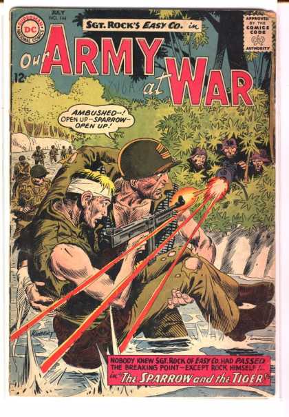 Our Army at War 144 - Ambushed - Sparrow Open Up - The Tiger - The Sparrow - Sgt Rock - Joe Kubert