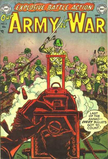 Our Army at War 2 - No 2 - Green Hat - Red Gun - Green Boots - White Smoke - Carmine Infantino