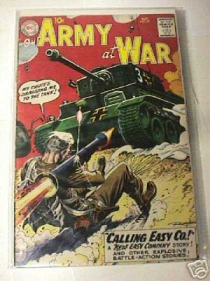 Our Army at War 87 - Battle Action Comic Book - Vintage Army Comic - Easy Company Army Stories - Wwii Tank Warfare Comic - Chute Dragging Soldier Into Tank