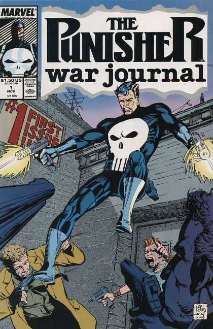 Punisher War Journal 1 - Marvel Comics - First Issue - Guns - Men - Blonde - Carl Potts