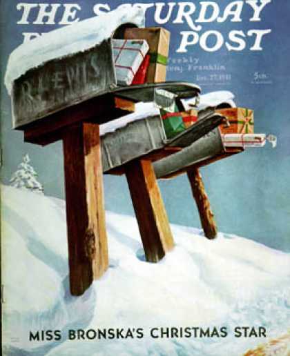 Saturday Evening Post - 1941-12-27: Mailboxes win Snow (Miriam Tana Hoban)