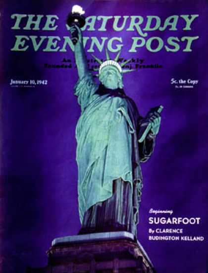 Saturday Evening Post - 1942-01-10: Statue of Liberty (Ivan Dmitri)