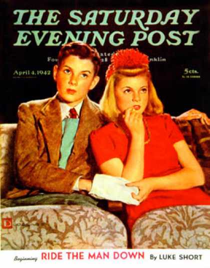 Saturday Evening Post - 1942-04-04: Movie Date (Douglas Crockwell)