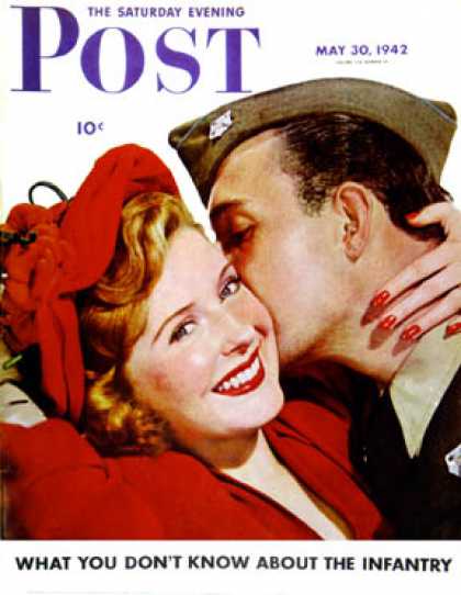 Saturday Evening Post - 1942-05-30: Homecoming Kiss (Ruzzie Green)