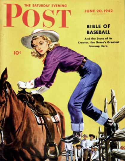 Saturday Evening Post - 1942-06-20: Woman at Dude Rance (Fred Ludekens)
