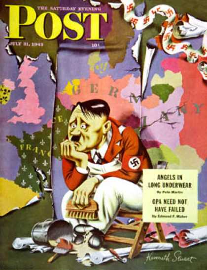 Saturday Evening Post - 1943-07-31: Hitler as Wallpaperer (Ken Stuart)