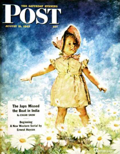 Saturday Evening Post - 1943-08-21: Daisy Among Daisies (Douglas Crockwell)