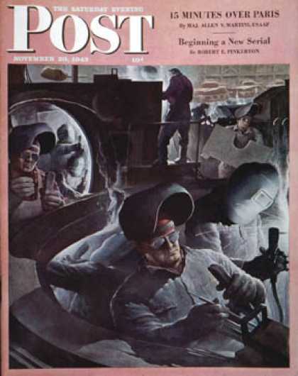 Saturday Evening Post - 1943-11-20: Tank Factory (Robert Riggs)