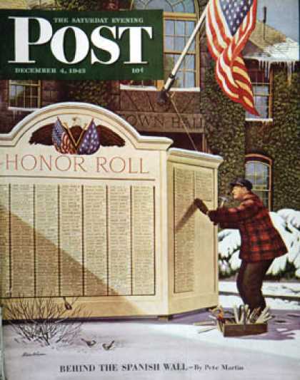 Saturday Evening Post - 1943-12-04: Honoring the Dead (Stevan Dohanos)
