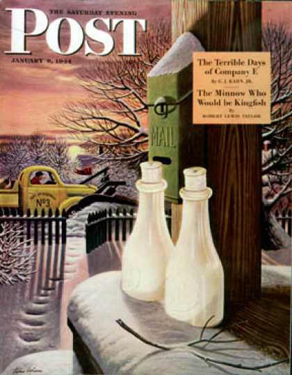 Saturday Evening Post - 1944-01-08: Frozen Milk (Stevan Dohanos)