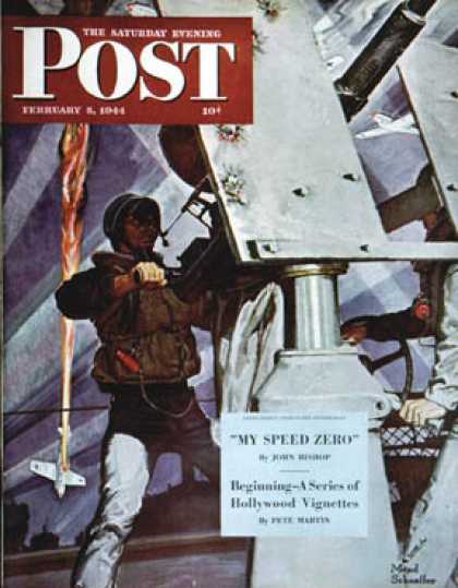 Saturday Evening Post - 1944-02-05: Anti-Aircraft (Mead Schaeffer)