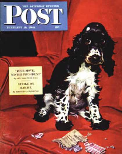 Saturday Evening Post - 1944-02-19: Butch Ate the Coupons (Albert Staehle)