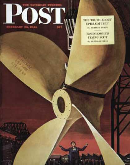 Saturday Evening Post - 1944-02-26: Ships Propeller (Fred Ludekens)