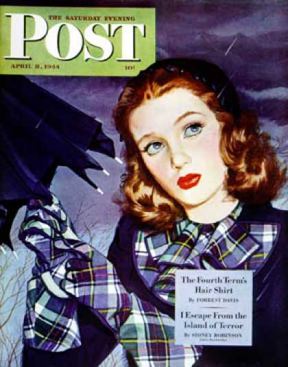 Saturday Evening Post - 1944-04-08: April Shower (Alex Ross)