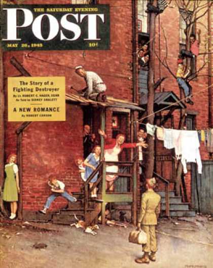 Saturday Evening Post - 1945-05-26: "Homecoming G.I." (Norman Rockwell)
