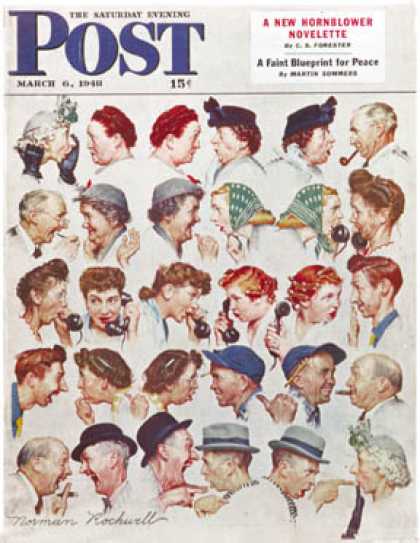 Saturday Evening Post - 1948-03-06: "Gossips" (Norman Rockwell)