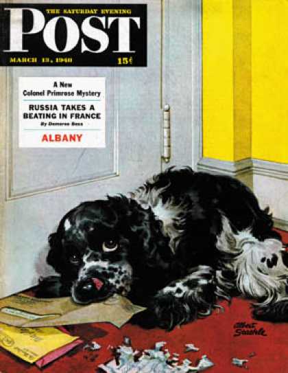 Saturday Evening Post - 1948-03-13: Butch Chews the Mail (Albert Staehle)