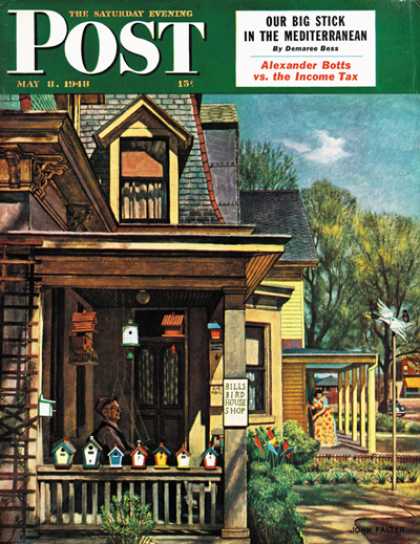 Saturday Evening Post - 1948-05-08: Birdhouse Builder (John Falter)