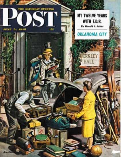 Saturday Evening Post - 1948-06-05: Returning Home From College (Stevan Dohanos)