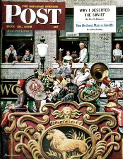 Saturday Evening Post - 1948-06-26: Clown Band (Stevan Dohanos)