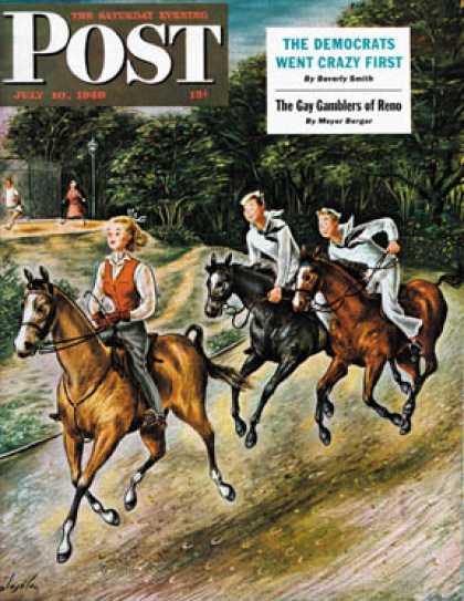 Saturday Evening Post - 1948-07-10: Sailors on Girl Chase (Constantin Alajalov)