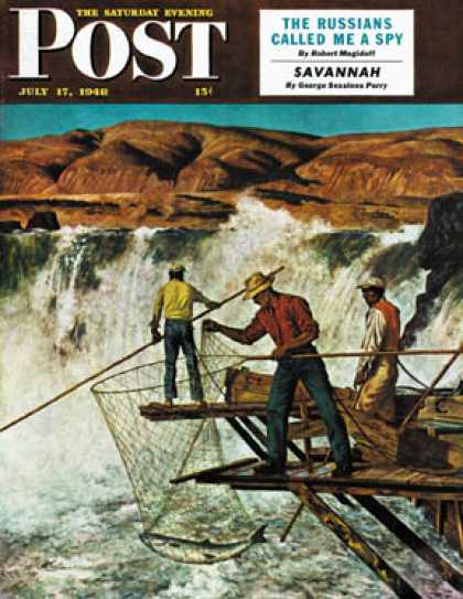 Saturday Evening Post - 1948-07-17: Salmon Fishing (John Atherton)