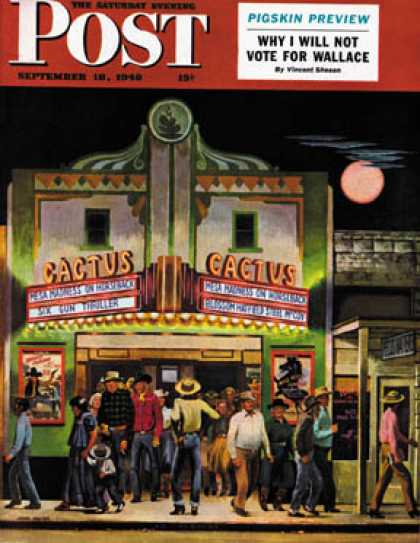 Saturday Evening Post - 1948-09-18: Cactus Theater (John Falter)