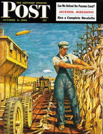 Saturday Evening Post - 1948-10-09: Corn Harvest (Mead Schaeffer)