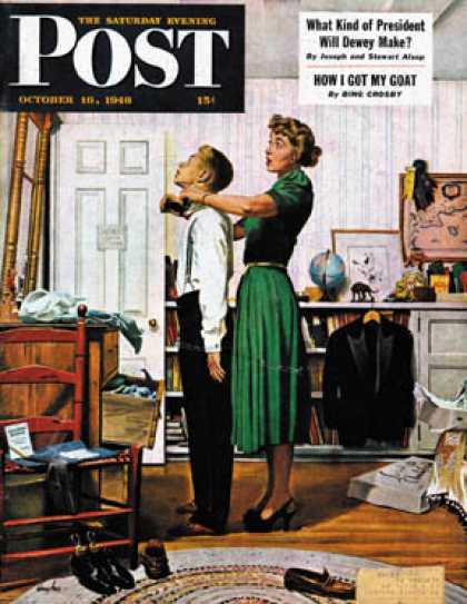 Saturday Evening Post - 1948-10-16: Readying for First Date (George Hughes)